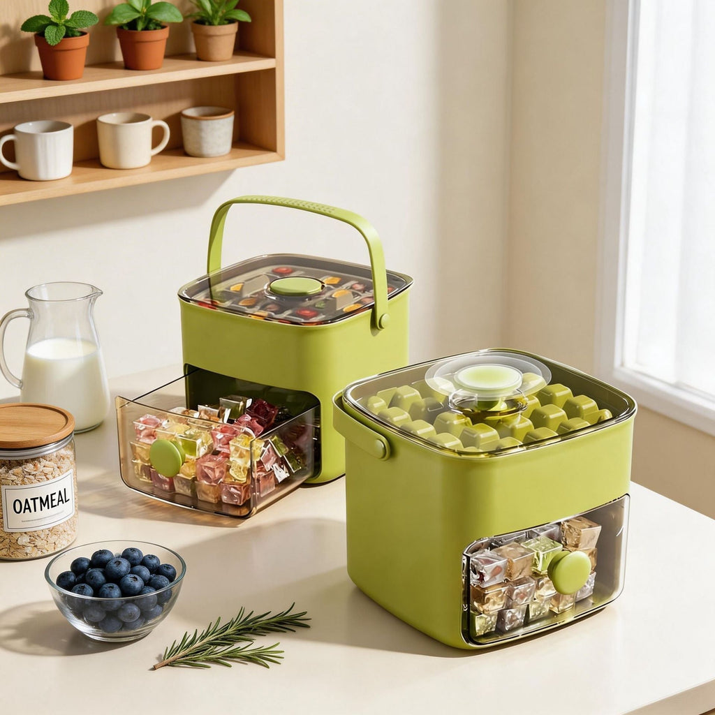 Ice Cube Mold Food Grade Ice Box Style With Lid Large Capacity Refrigerator Ice Storage Household Press Ice Tray